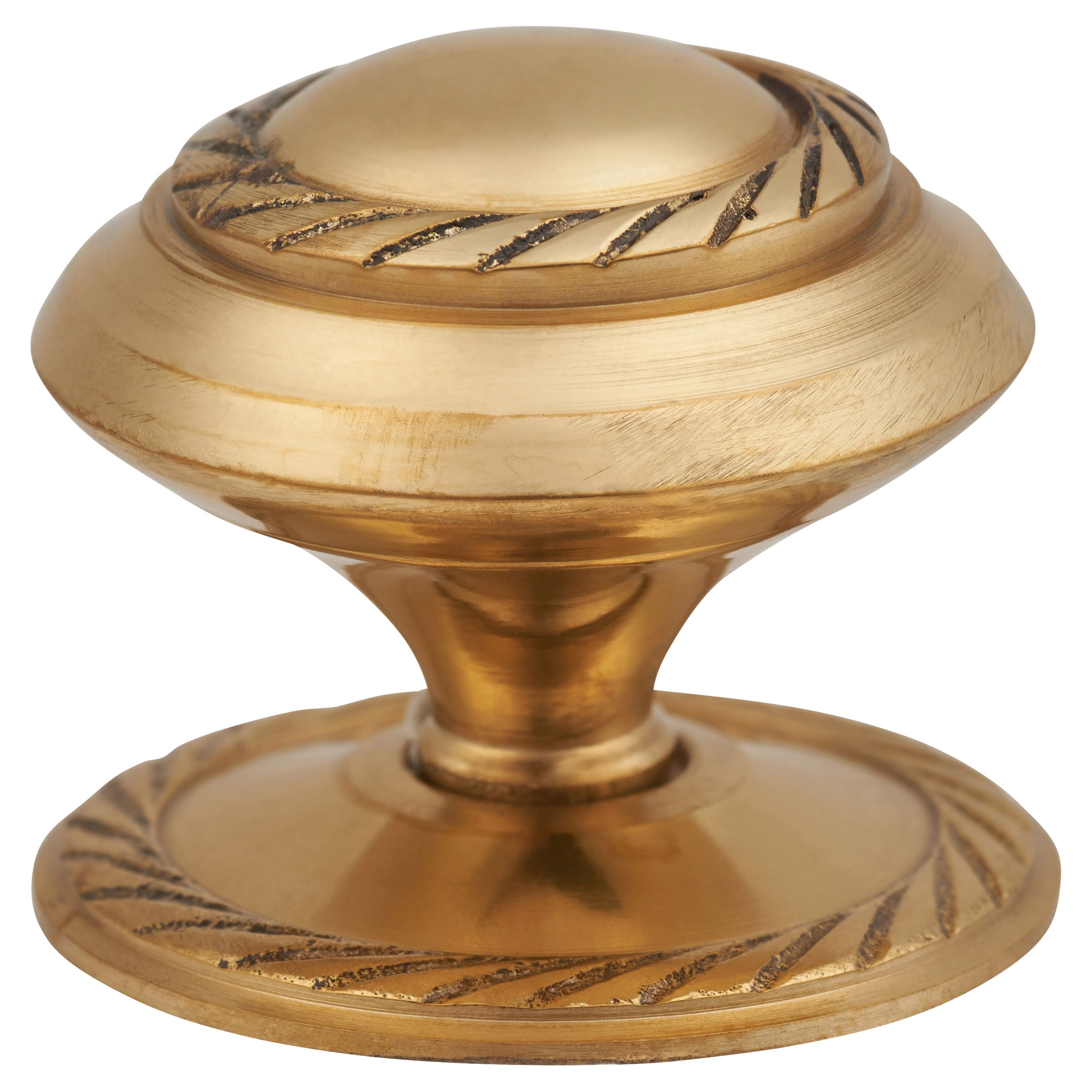 Budget Georgian Round Cabinet Knob - 35mm Diameter - Polished Brass - view 3