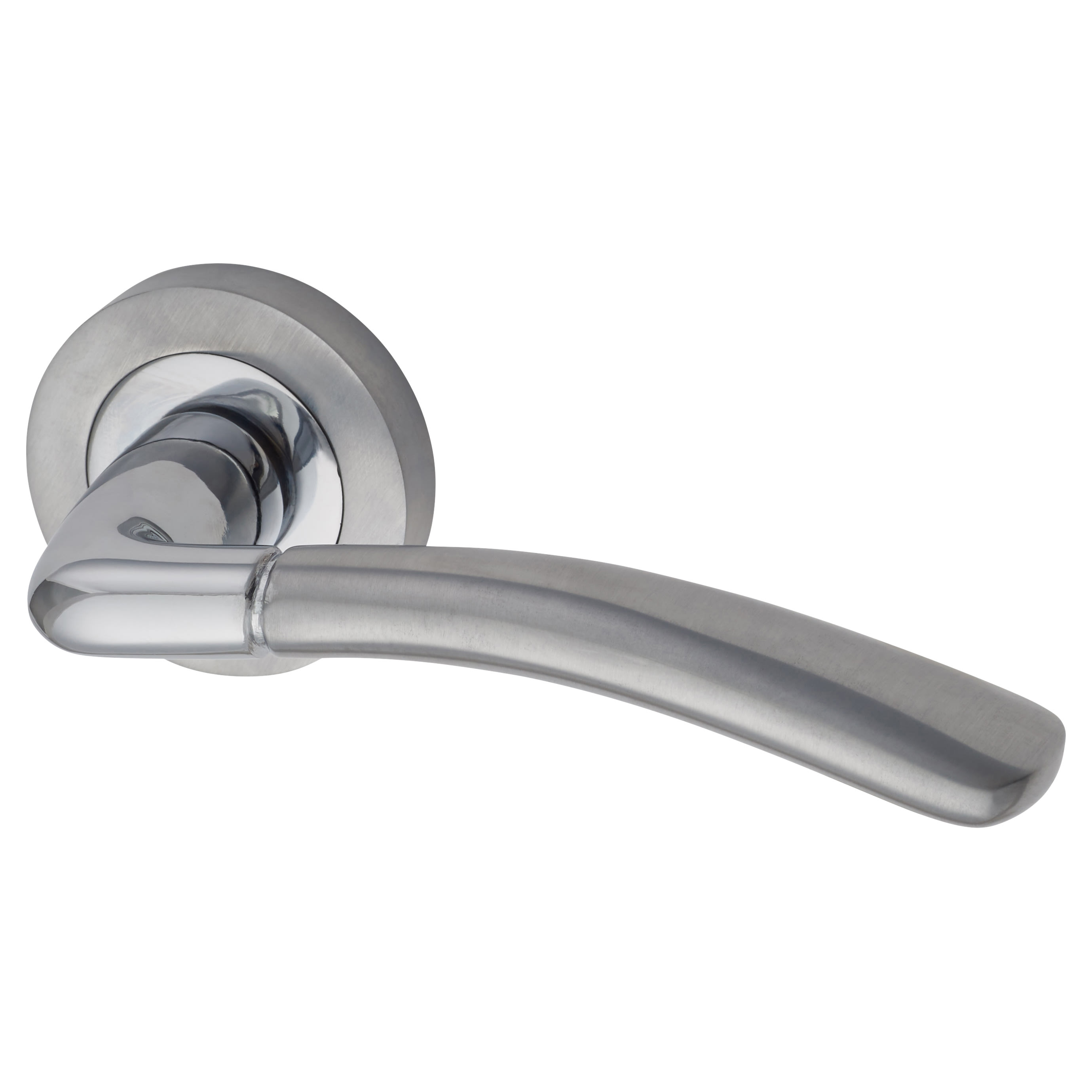 Polished/Satin Chrome Door Handles on Round Rose - Berkshire Range - view 2