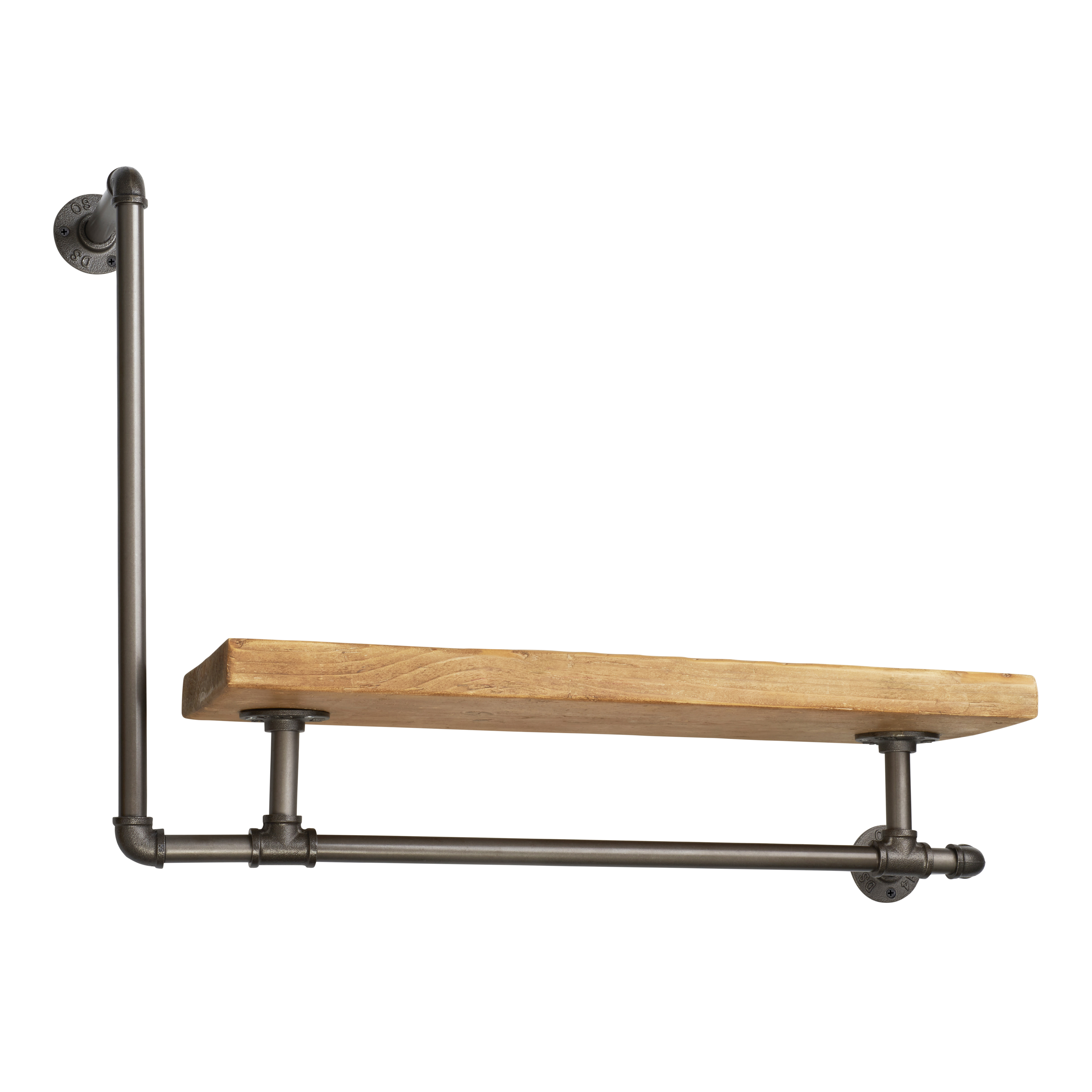 3/4" L Shaped Pipe Shelf Kit - Grey - view 2