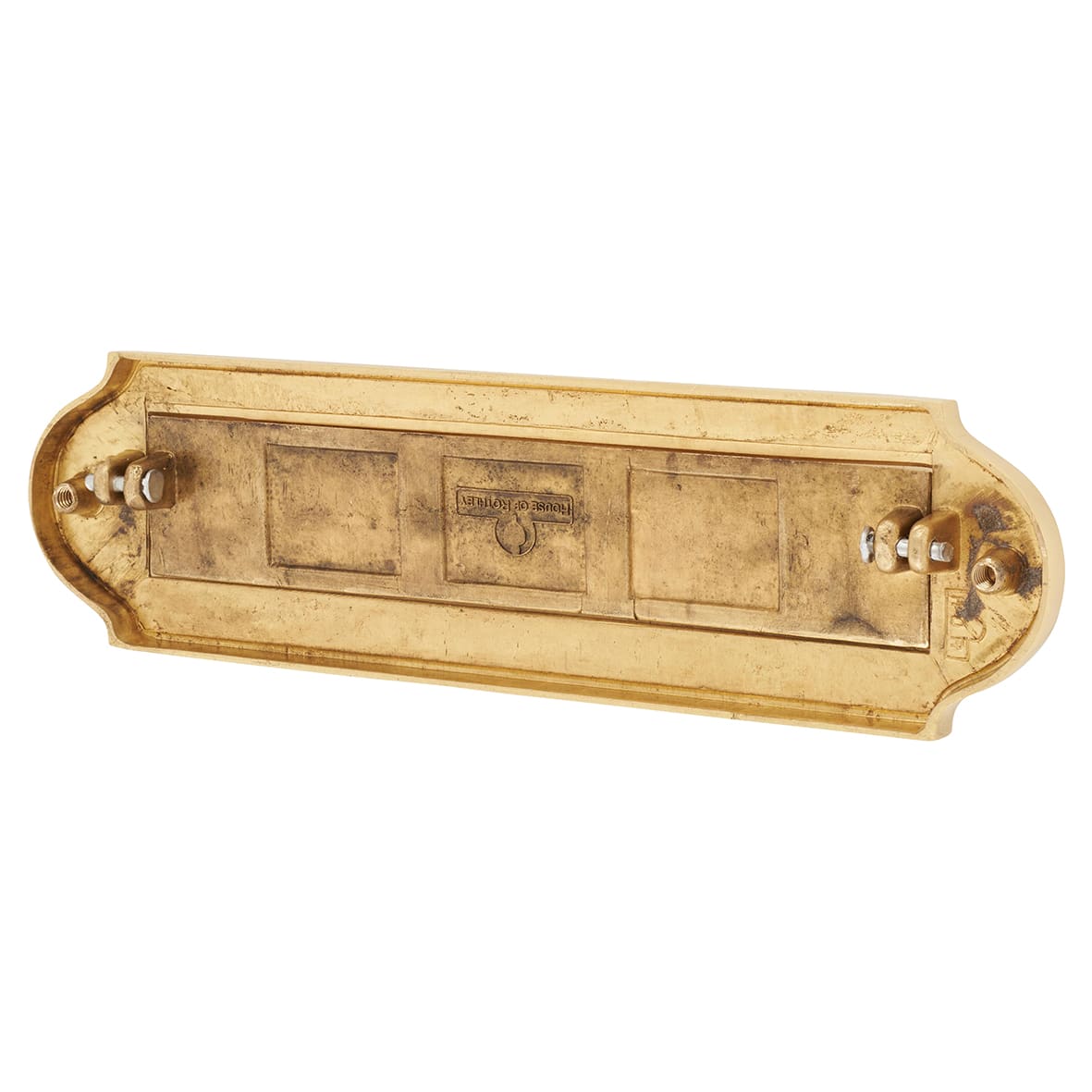 Victorian Shaped Letter Plate - 277 x 77mm - Polished Brass - view 4