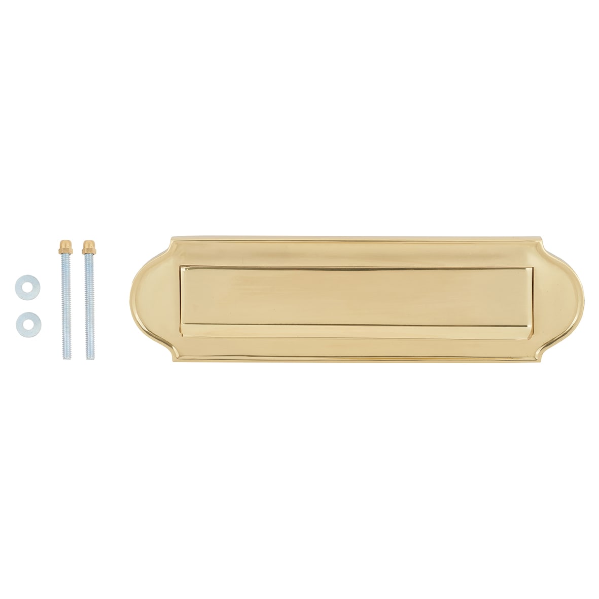 Victorian Shaped Letter Plate - 277 x 77mm - Polished Brass - view 5