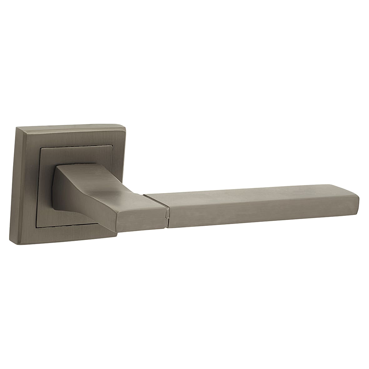 Gun Metal Door Handles on Square Rose - Dita Range - view 2
