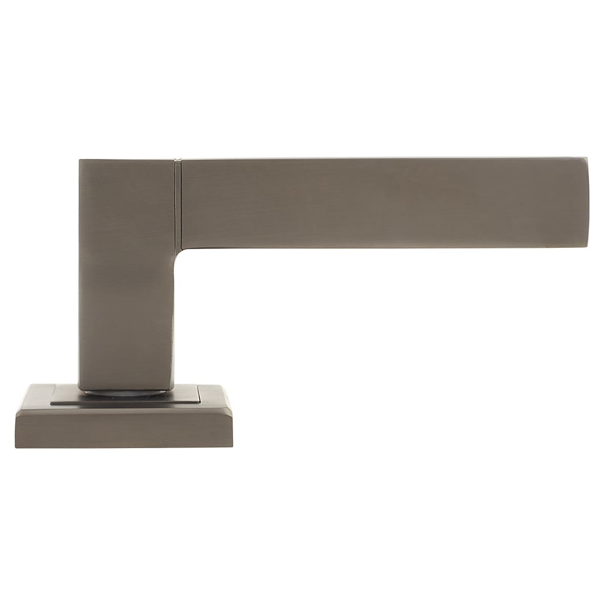 Gun Metal Door Handles on Square Rose - Dita Range - view 3