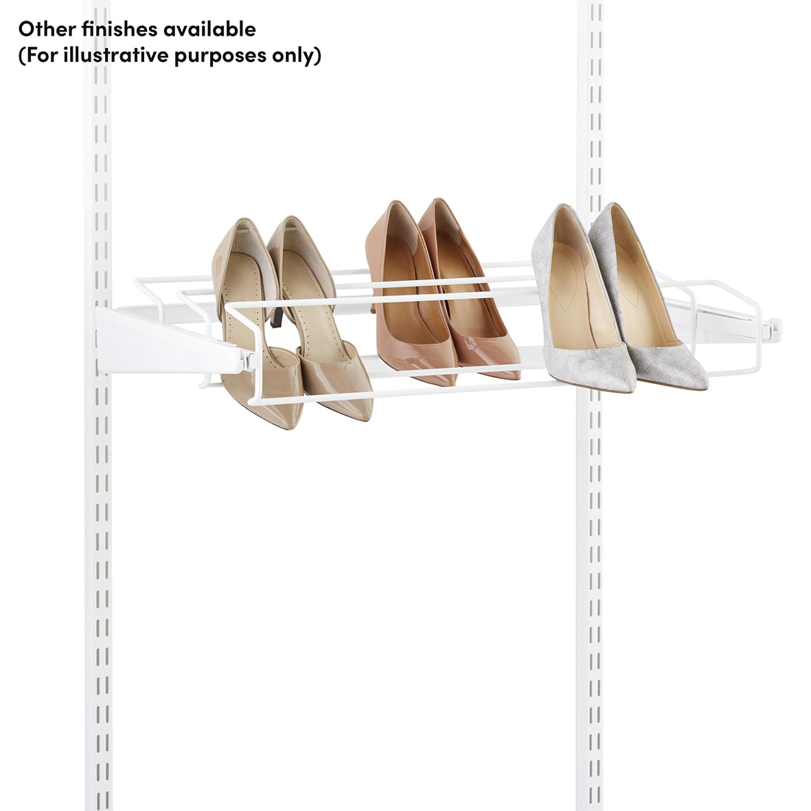 Top Track System - Click In Triple Wire Gliding Shoe Rack - 605 x 96 x 430mm - Graphite - view 2