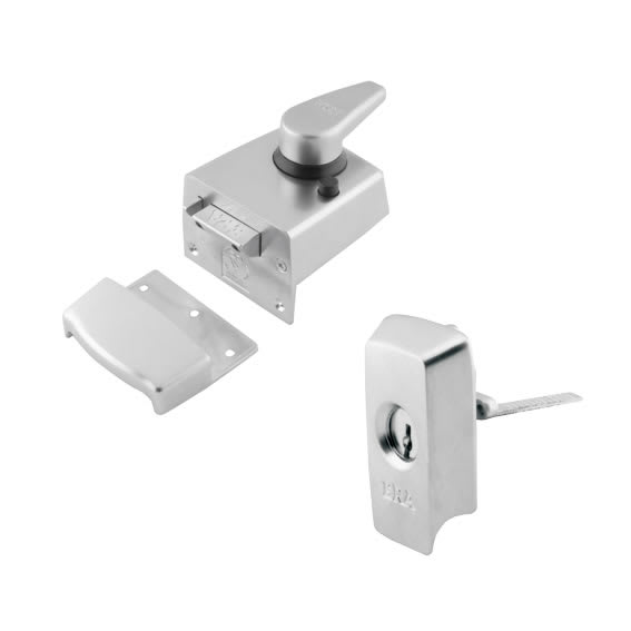 BS 3621:2007 Keyless Egress Nightlatch - 60mm Backset - Satin Chrome Case/Cylinder - view 2