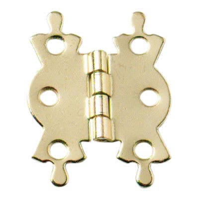 Butterfly Cabinet Hinge - 42 x 36 x 1mm - Polished Brass - Pair - view 2
