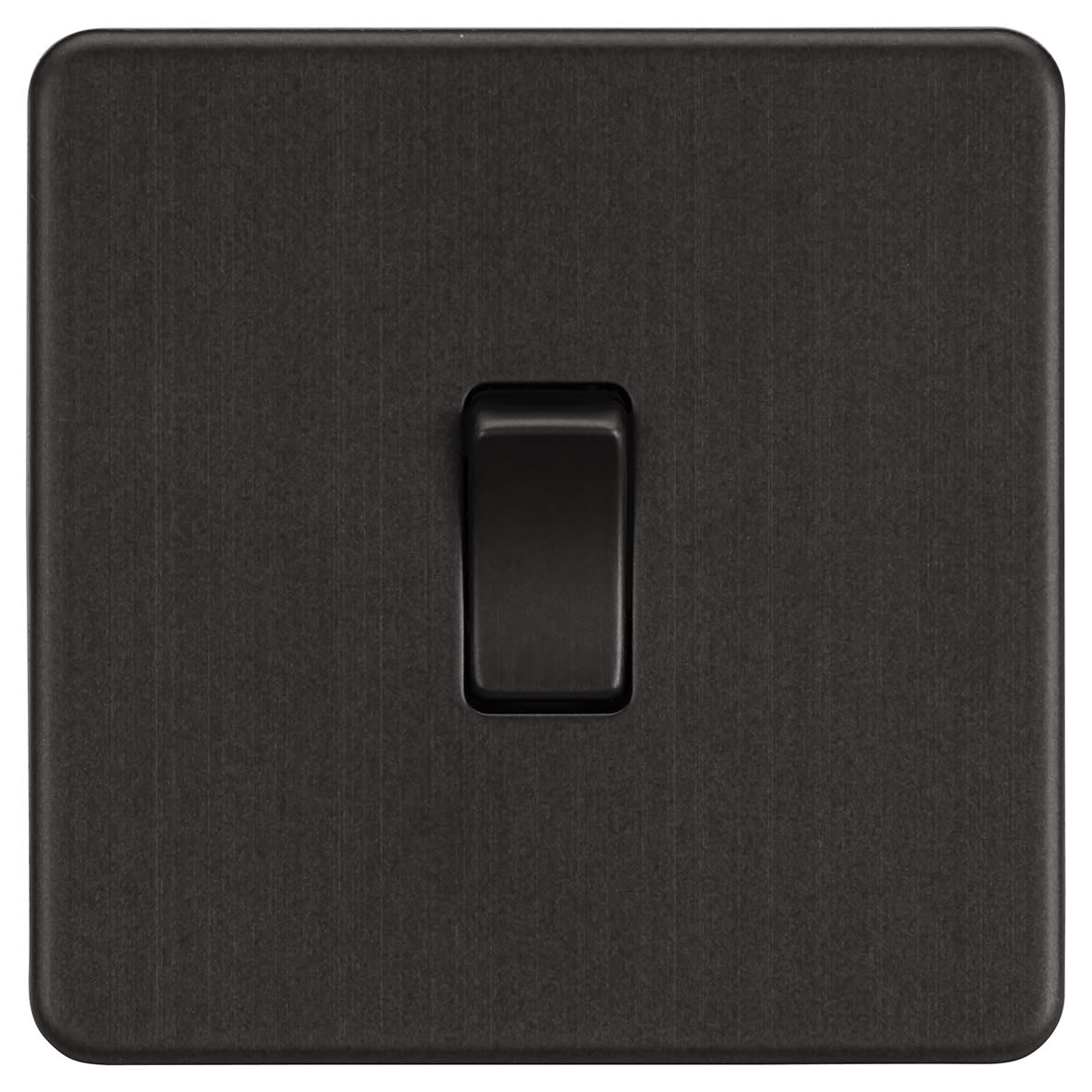 10AX 1 Gang Screwless Flat Plate Light Switch - Smoked Bronze - view 4