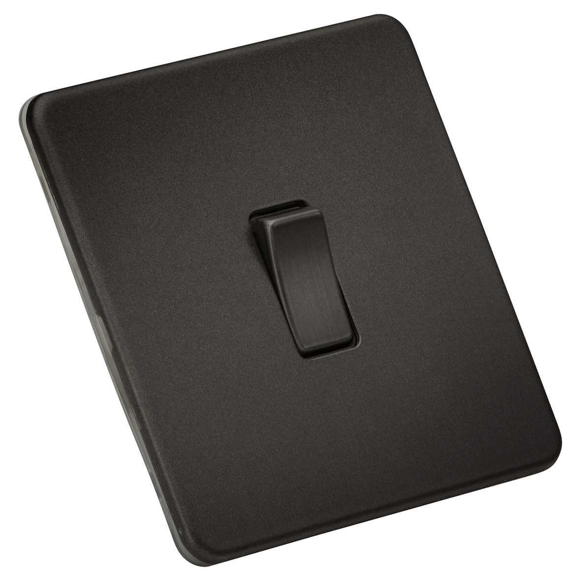 10AX 1 Gang Screwless Flat Plate Light Switch - Smoked Bronze - view 5