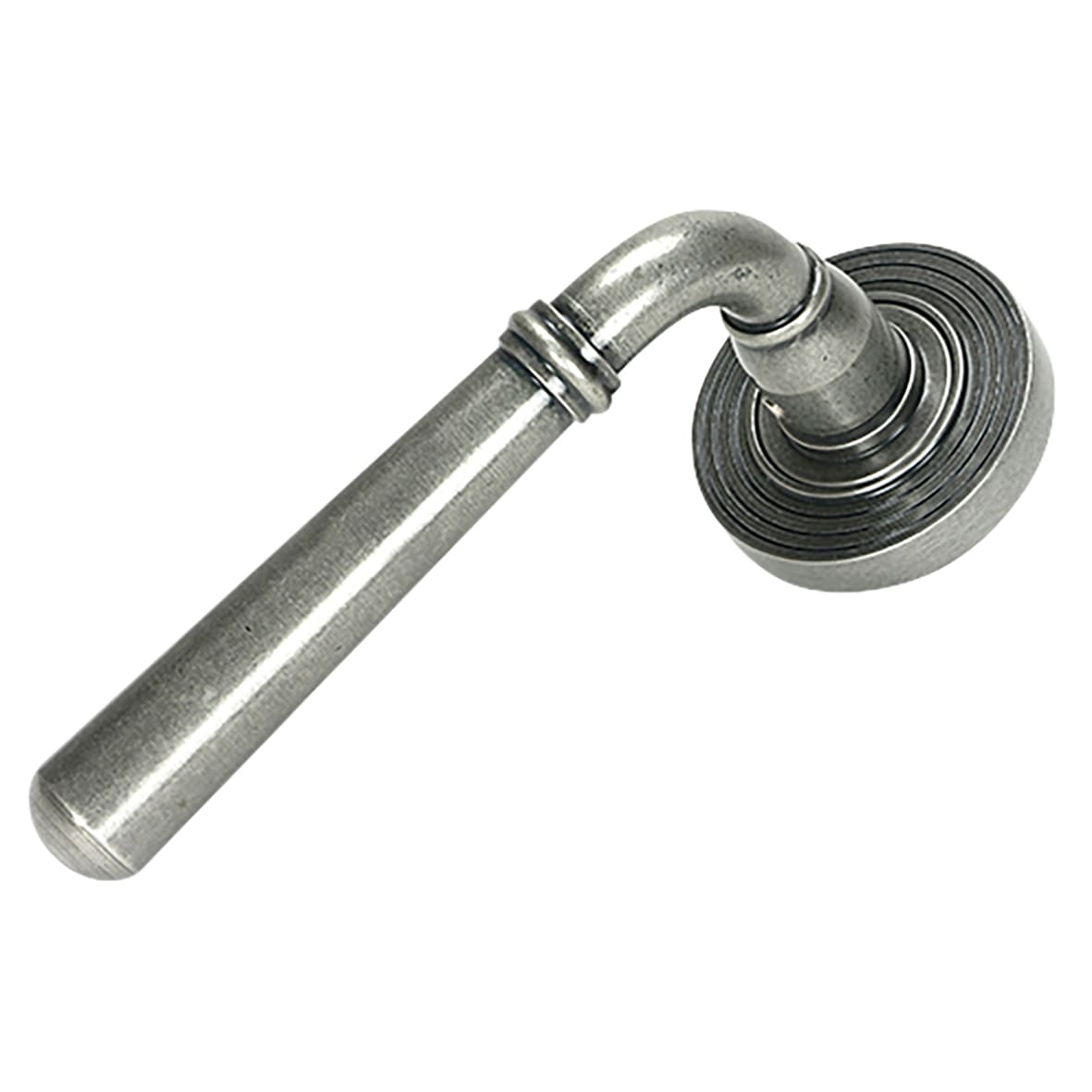 Pewter Door Handles on Round Beehive Rose - Newbury Range - view 2