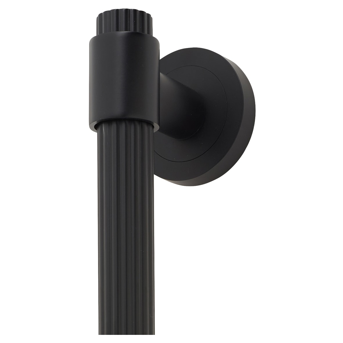 Matt Black 20mm Thick Lines T-Bar Door Pull Handle on Rose - Screw Fix - 300mm Centres - view 2