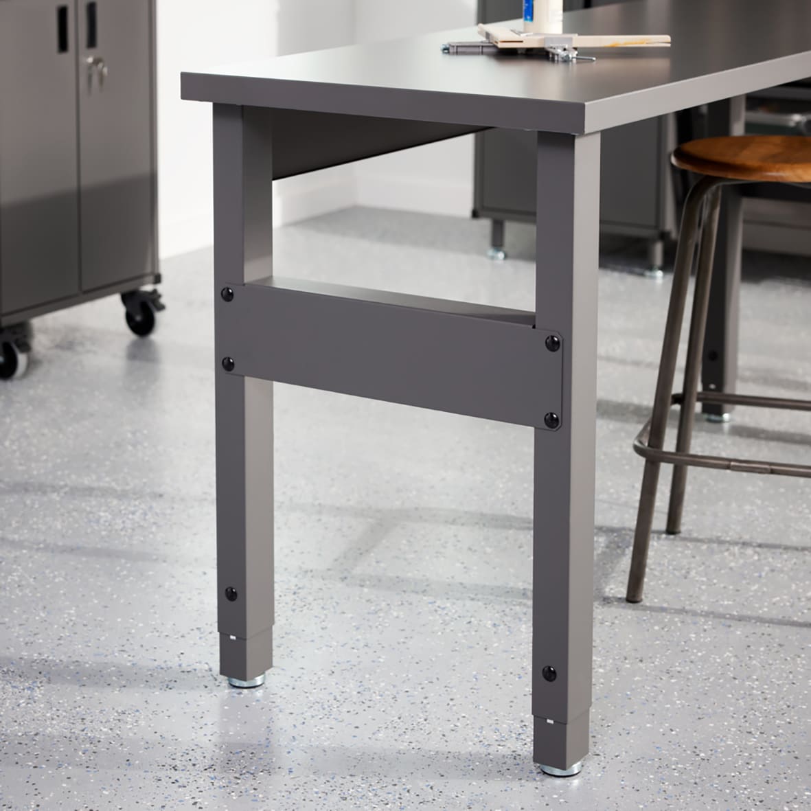 Garage+ Storage Top Track System - Adjustable Workbench - 834-1077mm x 1800 x 620mm - Matt Grey - view 3