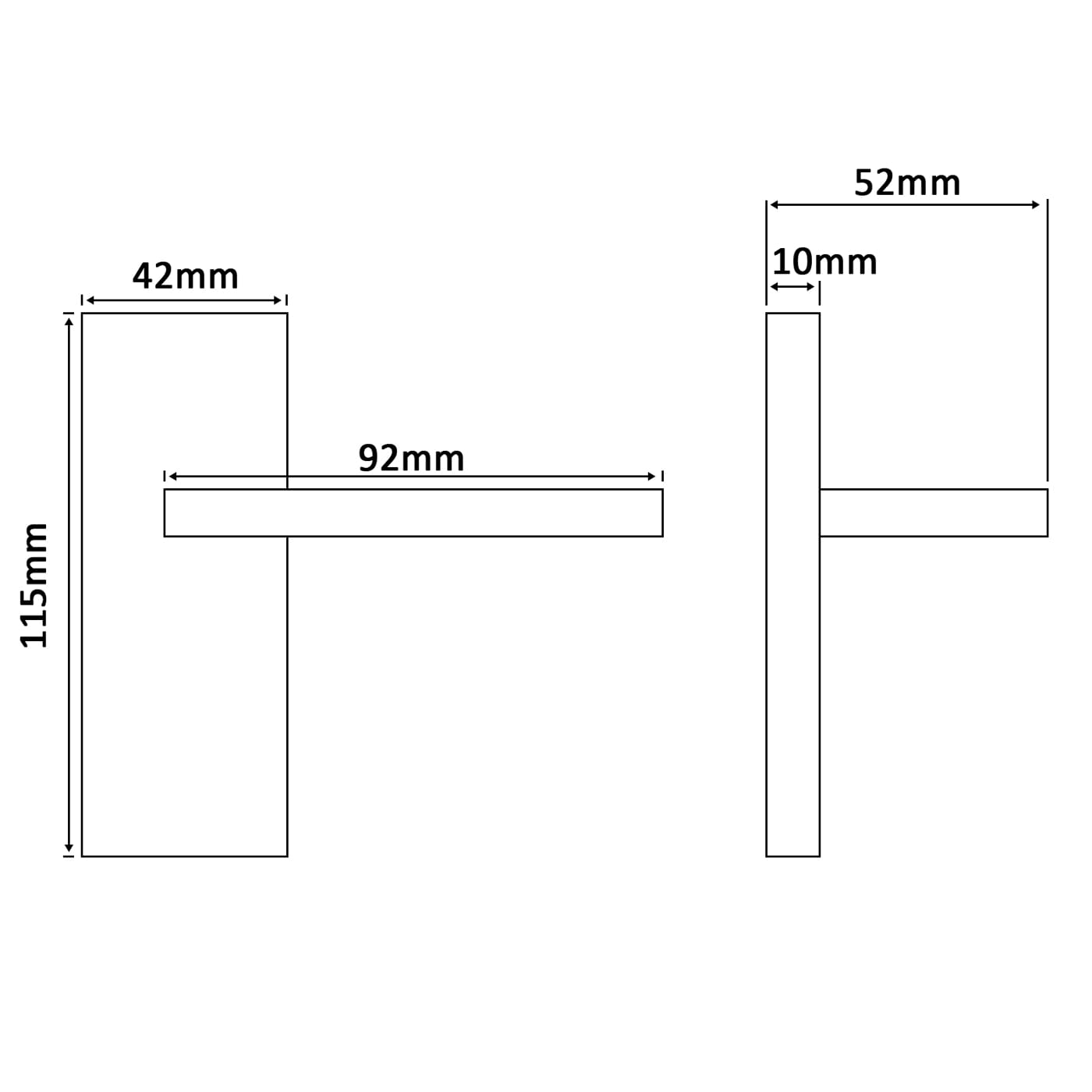 Satin Chrome Budget Scroll Privacy Door Handles - Short Plate - Mia Range - 114 x 42mm - view 2