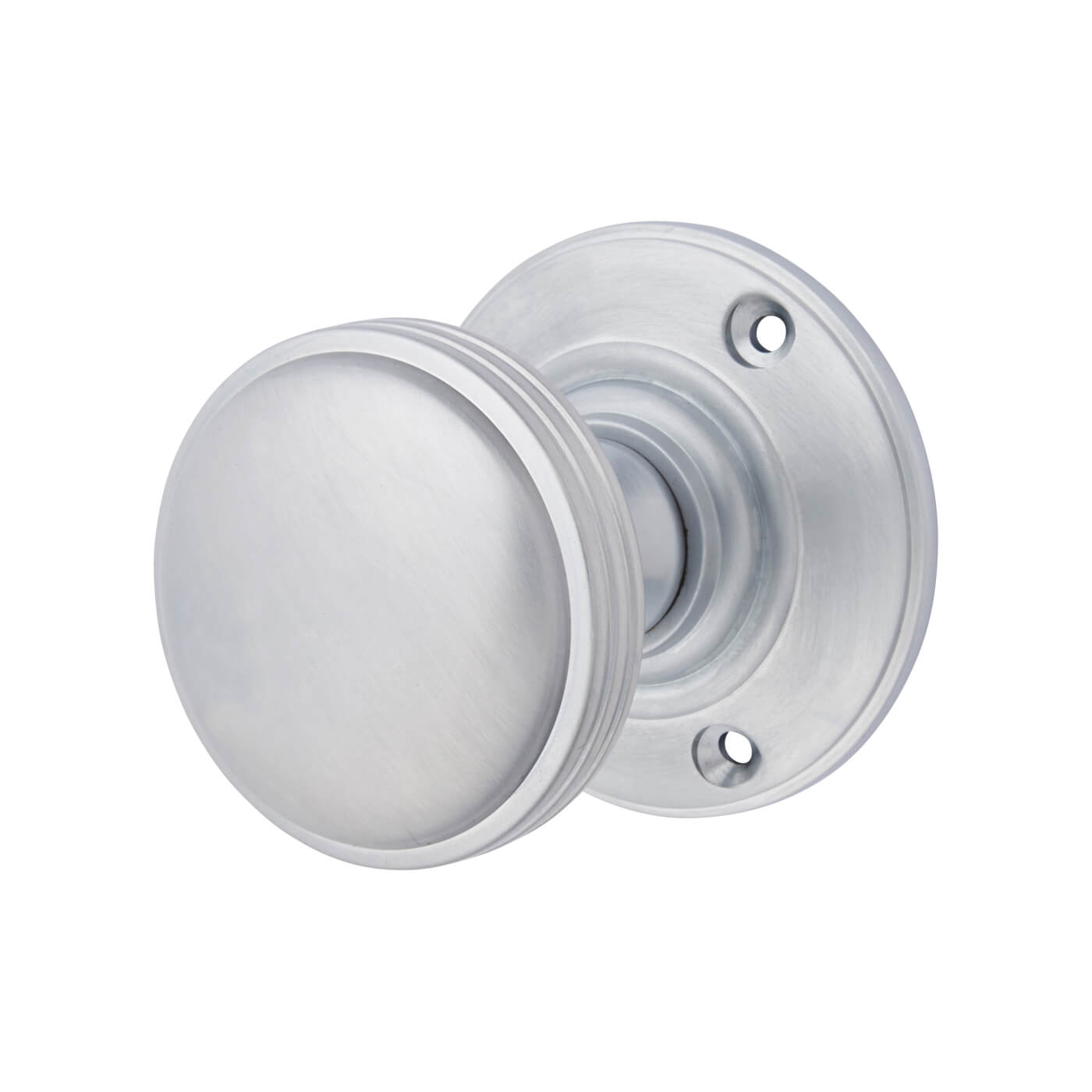 Satin Chrome Mortice Door Knob - 69mm Rose Diameter - Oxford Range - view 2