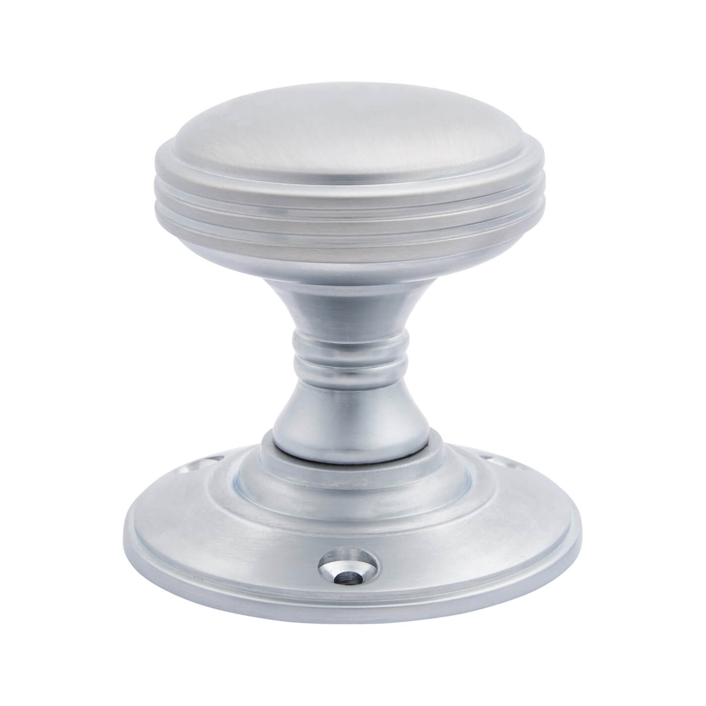 Satin Chrome Mortice Door Knob - 69mm Rose Diameter - Oxford Range - view 3