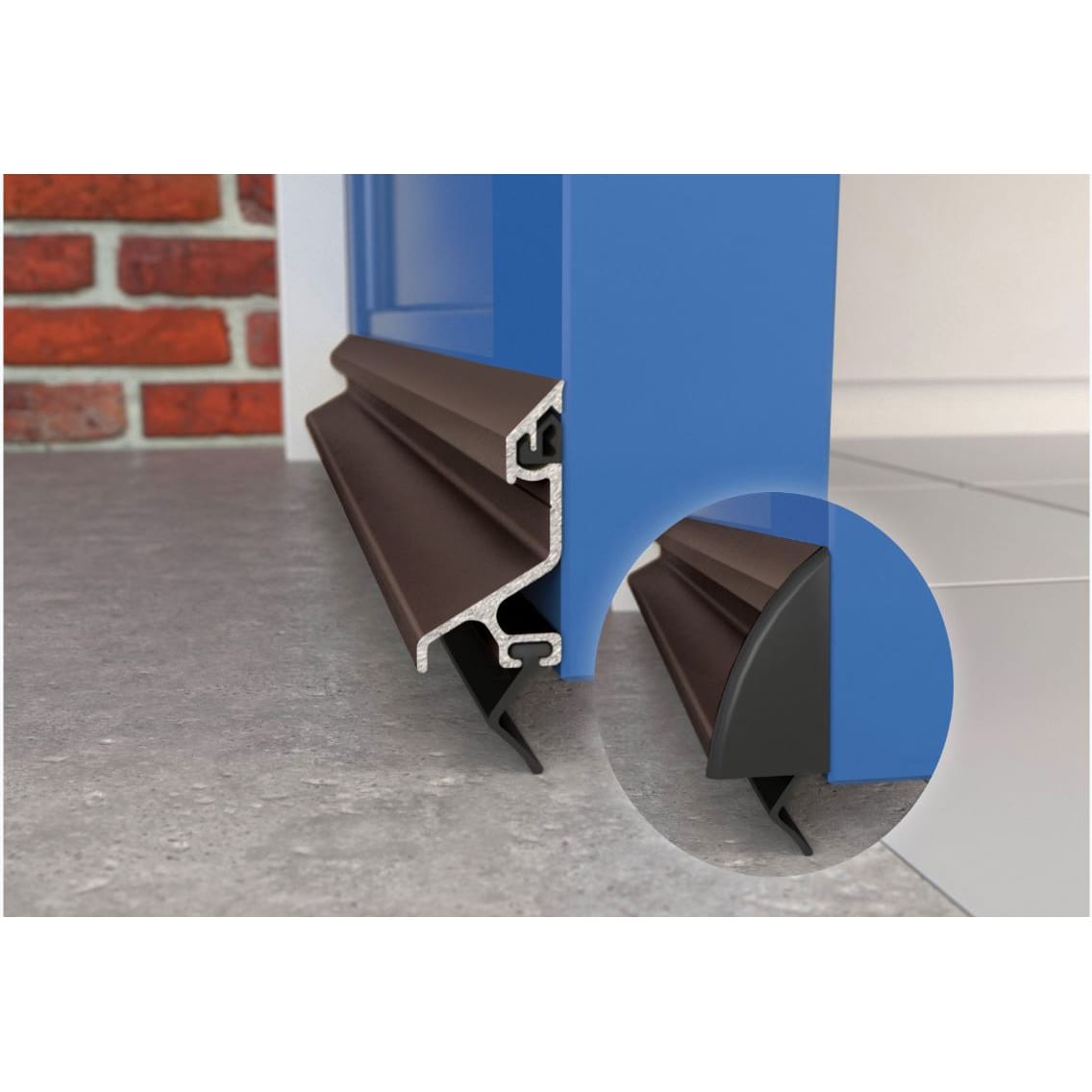 Standard Rain Deflector & Drip Bar - 914mm Length - Inward/Outward Opening Doors - Bronze - view 2