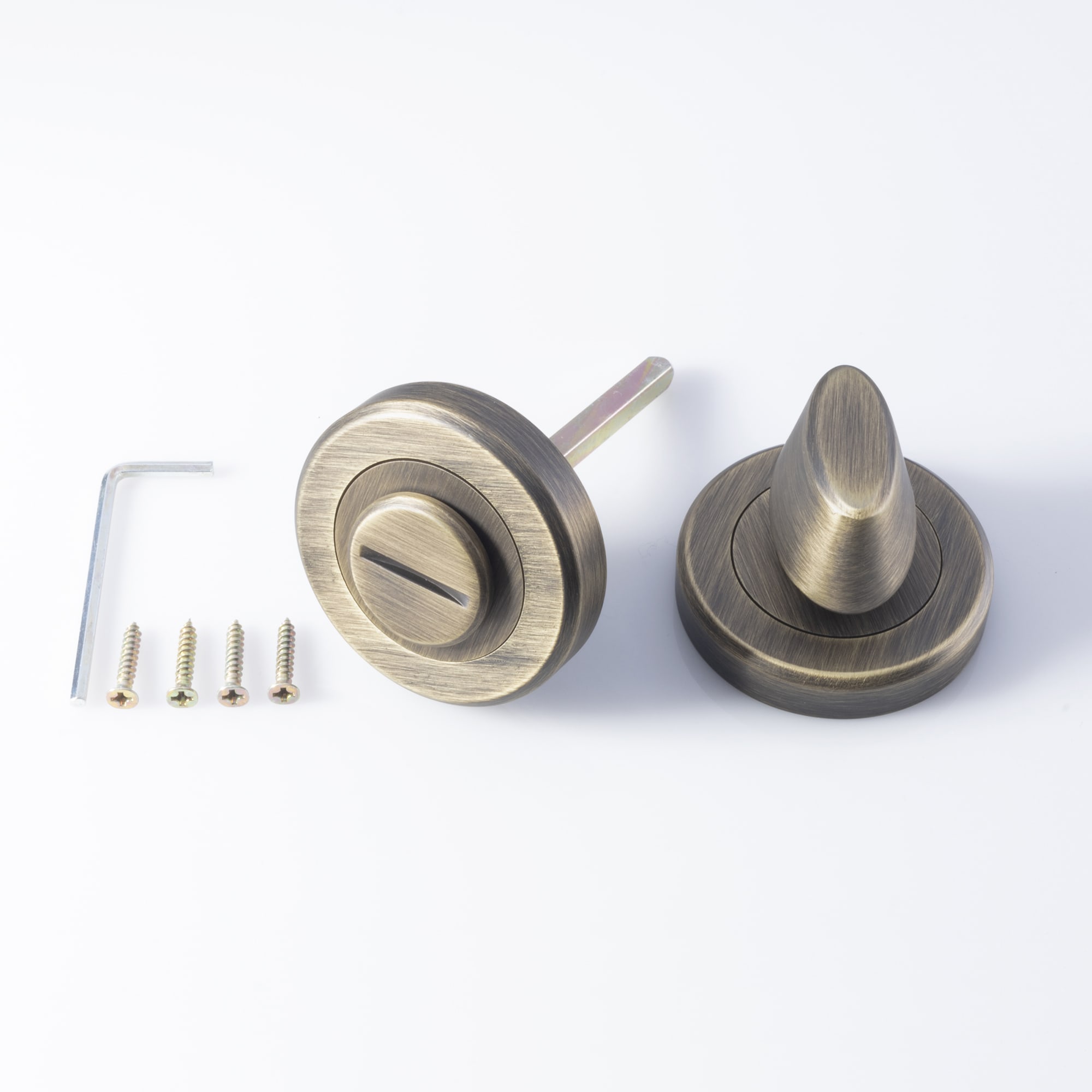 Brass Bathroom Turn & Release - 50mm Diameter - Oval - Antique Brass - view 4