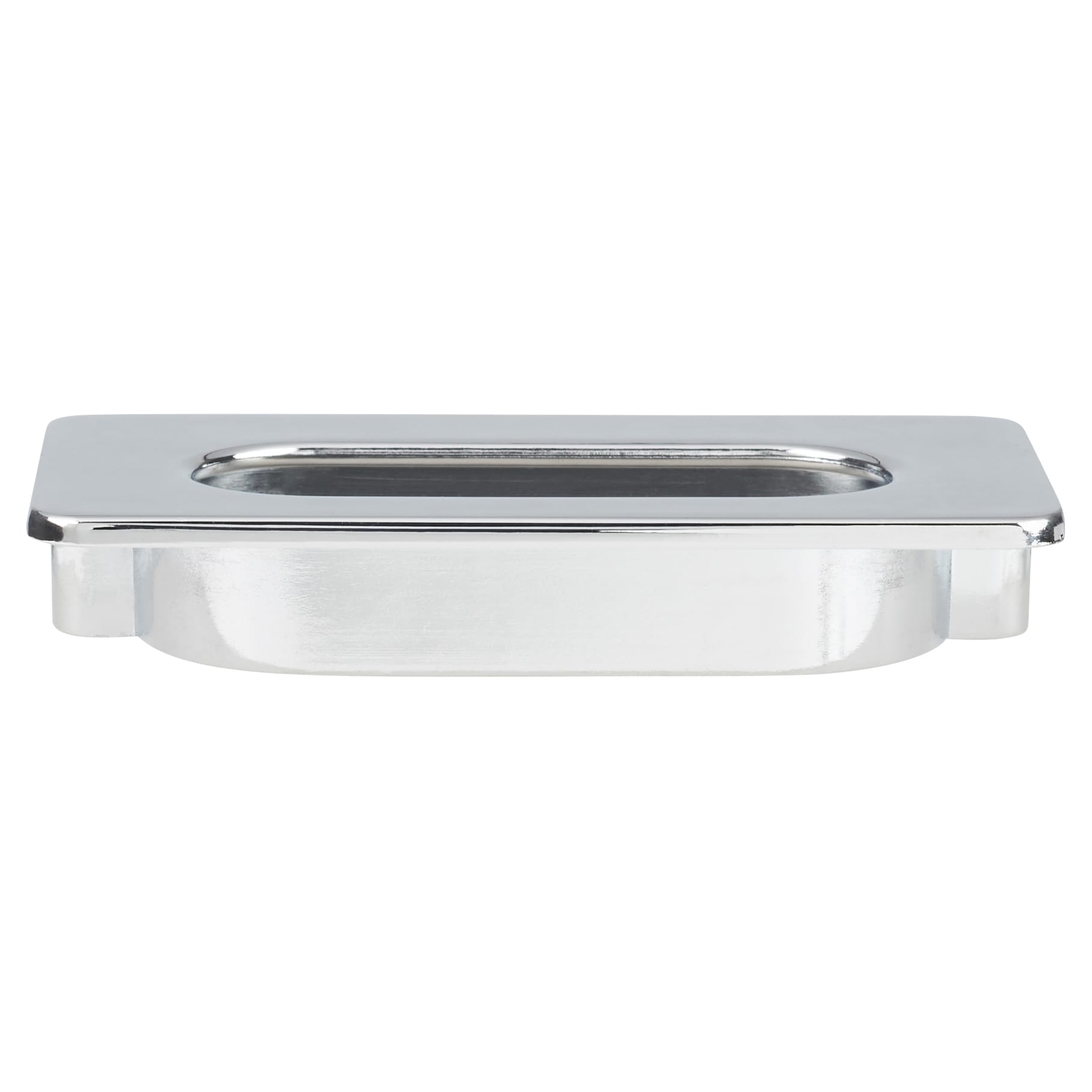 Rectangular Flush Cabinet Pull Handle - 74 x 39mm - Polished Chrome - view 3