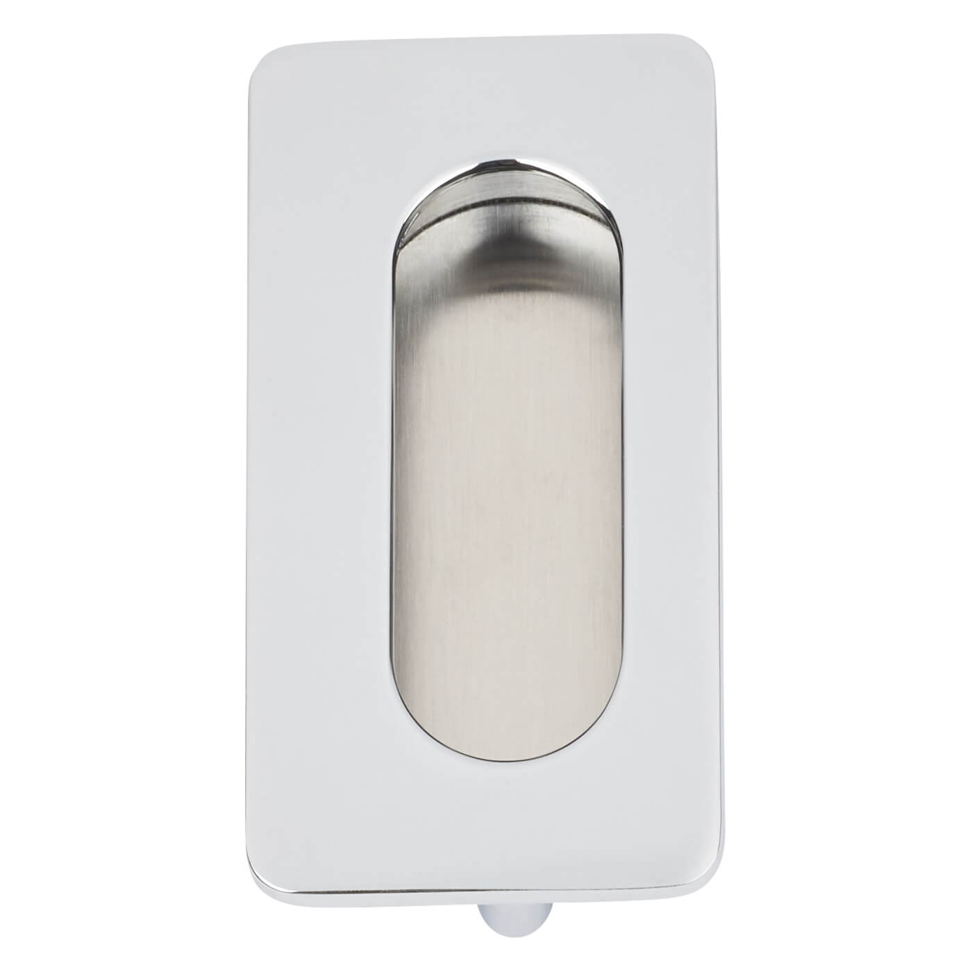 Rectangular Flush Cabinet Pull Handle - 74 x 39mm - Polished Chrome - view 4