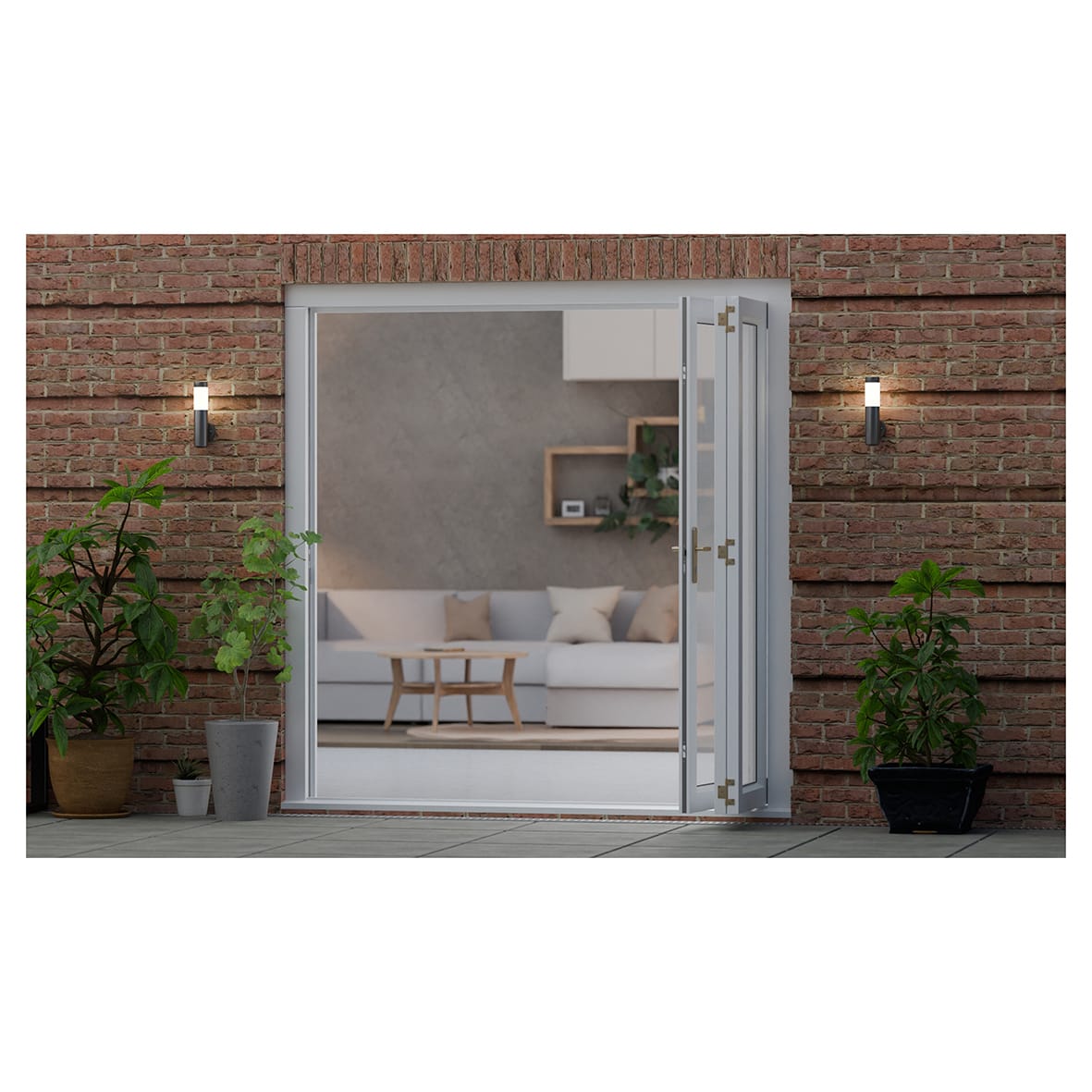 Weatherfold 100 Outward Opening Patio Bi-Folding Door Kit - 6 Door - Polished Brass - view 2