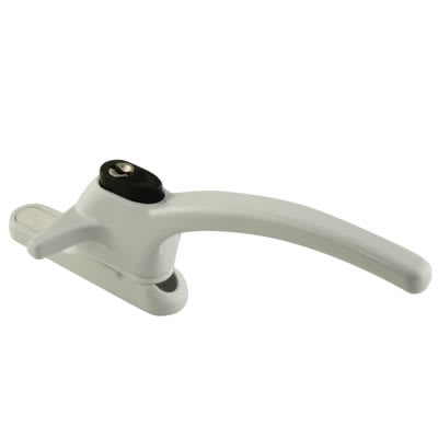 uPVC/Timber Cockspur Locking Window Handle - 21mm Nose Height - Right Hand - White - view 2