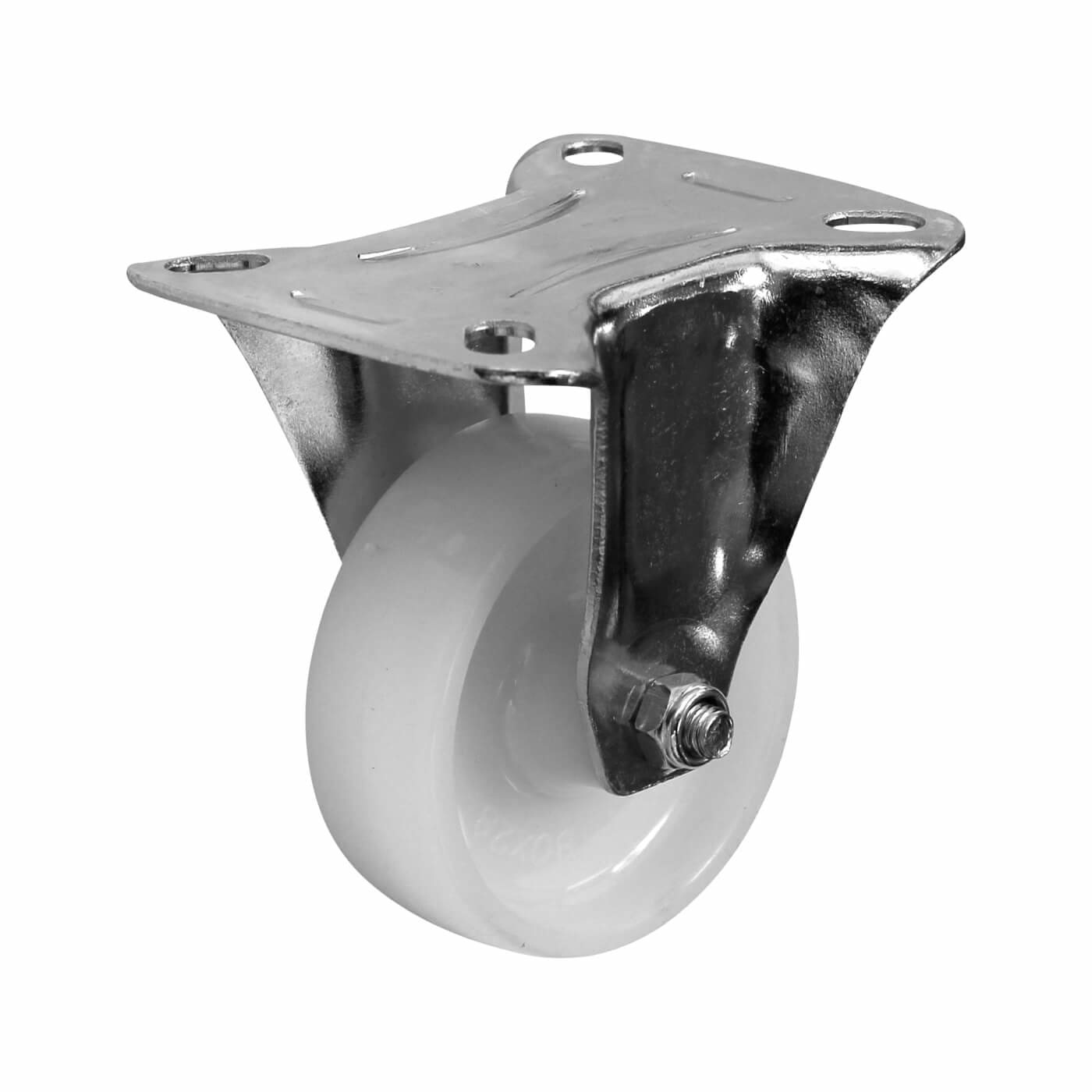 Heavy Duty Industrial Castor - Fixed - 80kg Max Weight - 80mm Diameter - White - view 2