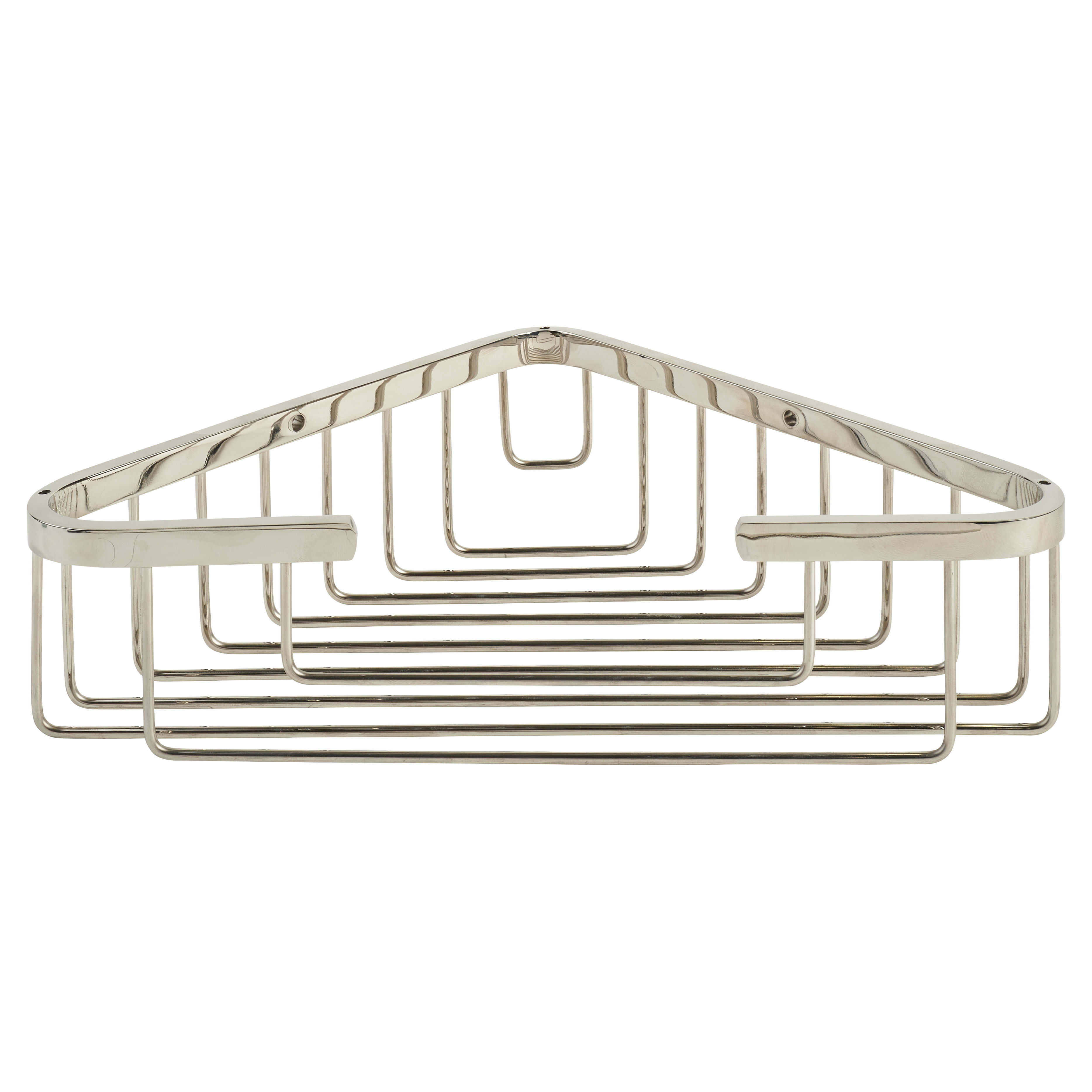 Small Corner Shower Soap Dish Basket - 63 x 255 x 195mm - Polished Stainless Steel - view 2