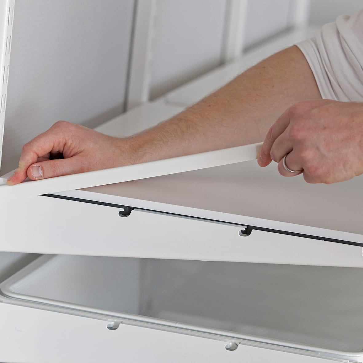 Top Track System - Click In Bracket Cover - 420mm Length - Left - White - view 2