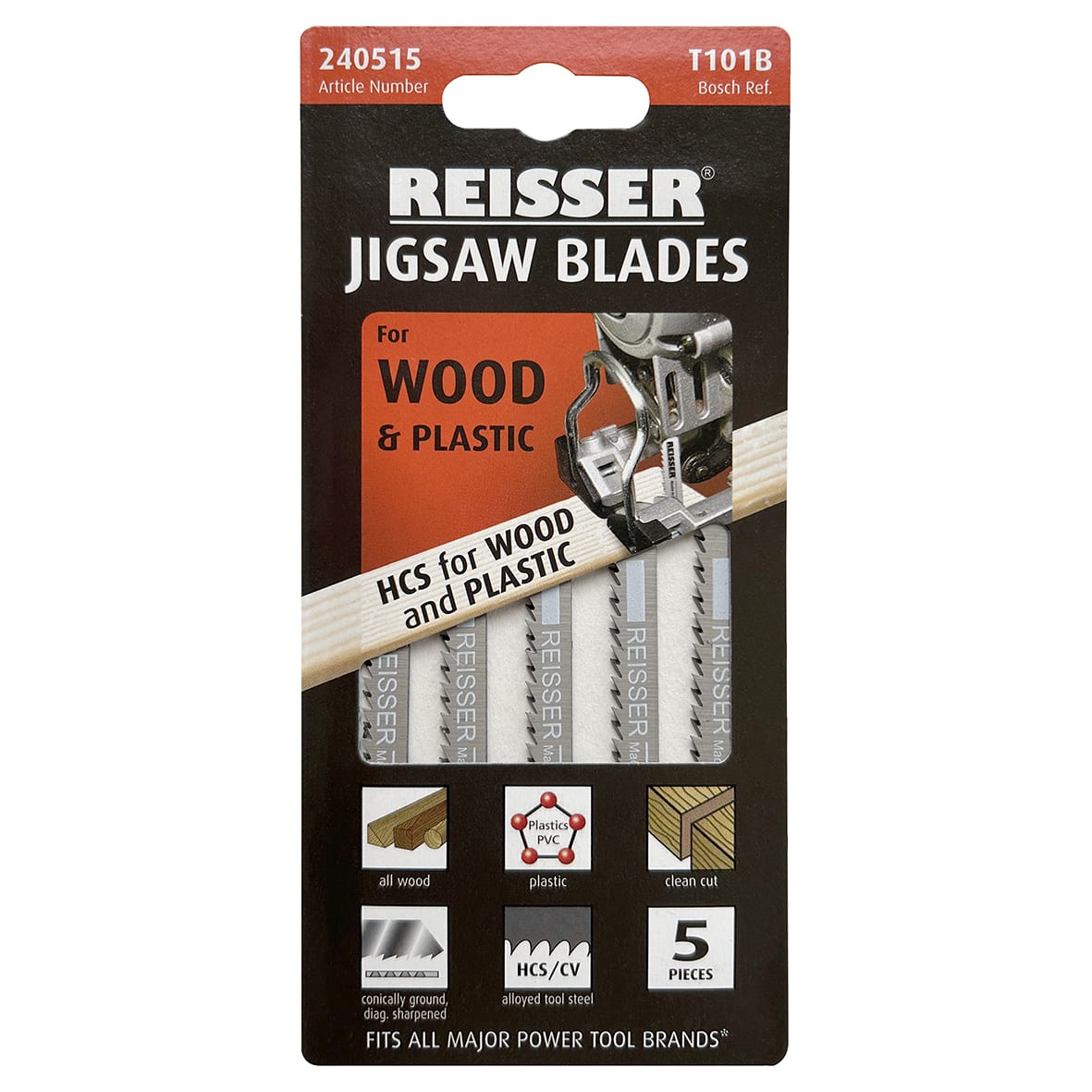 T101B Jigsaw Blade for Wood - 100 x 7.8 x 1.45mm - 10 TPI - Pack of 5 - view 3