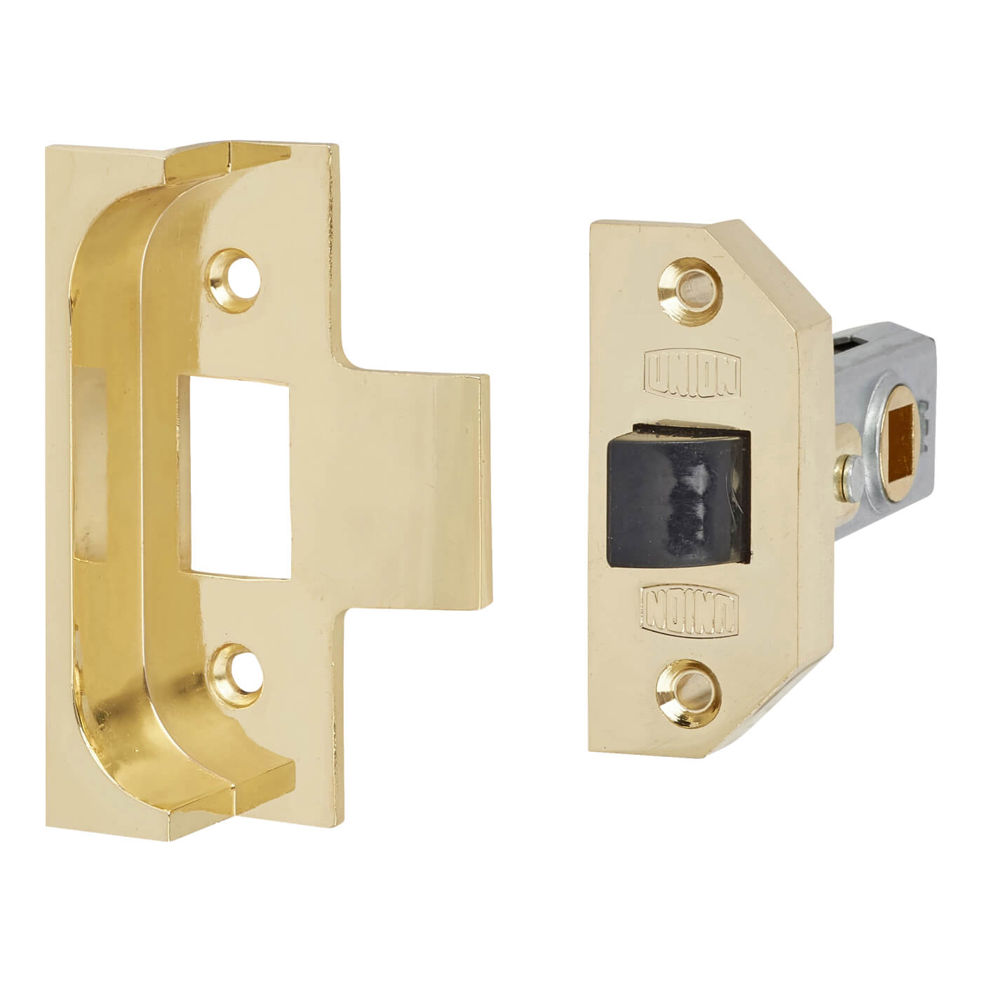 2650 Rebated Tubular Latch - 64mm Case - 44mm Backset - Polished Brass - view 2