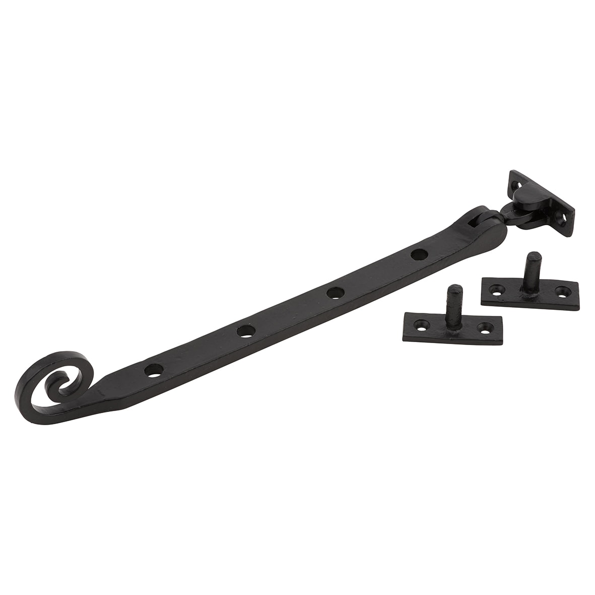 Curly Tail Casement Window Stay - 10"/250mm Length - Smooth Black - view 2
