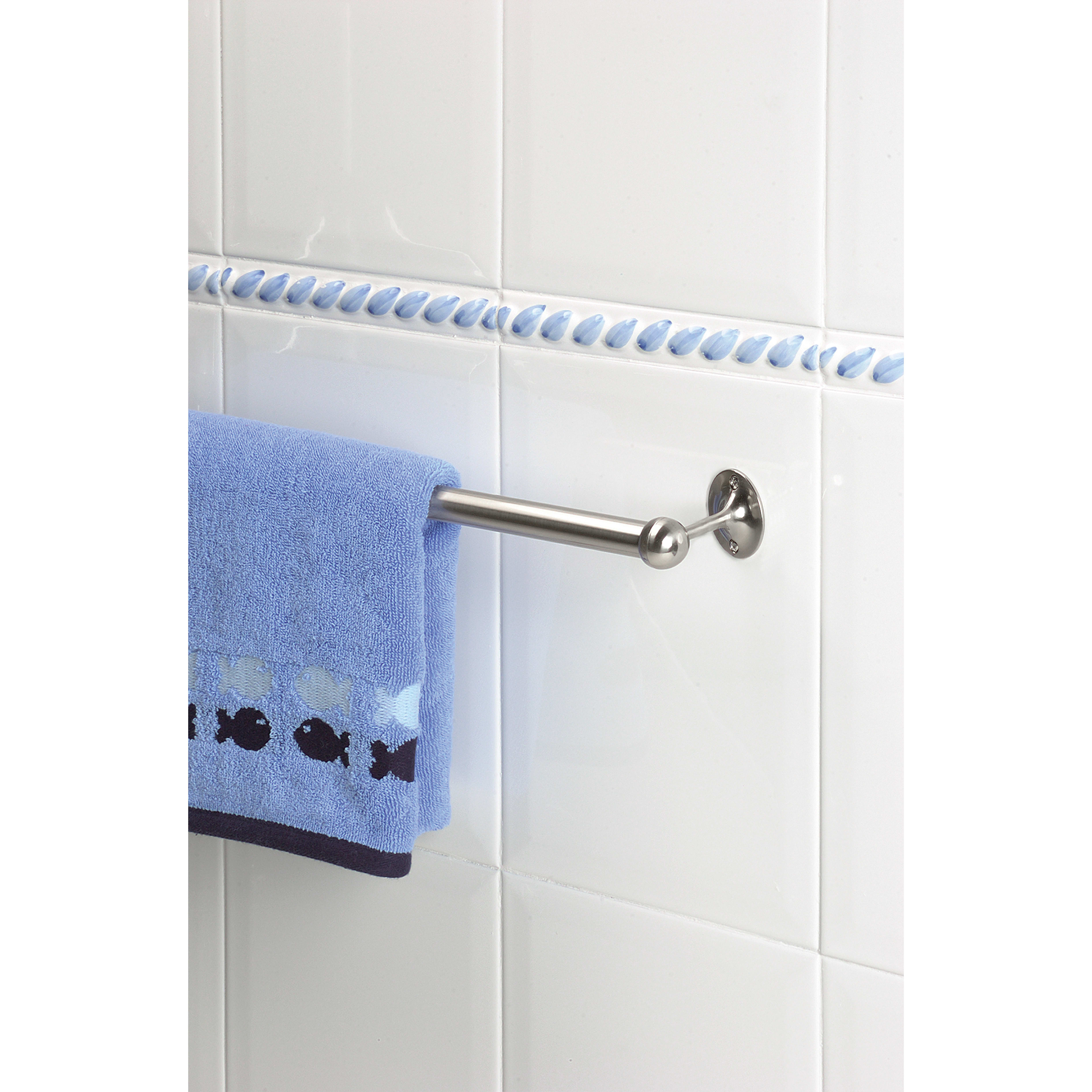 25mm Round Stainless Steel Hanging Rail Tube - 2438mm Length - Brushed Stainless Steel - view 3