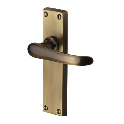Marcus Antique Brass Latch Door Handles - Windsor Range - 154 x 40mm - view 2