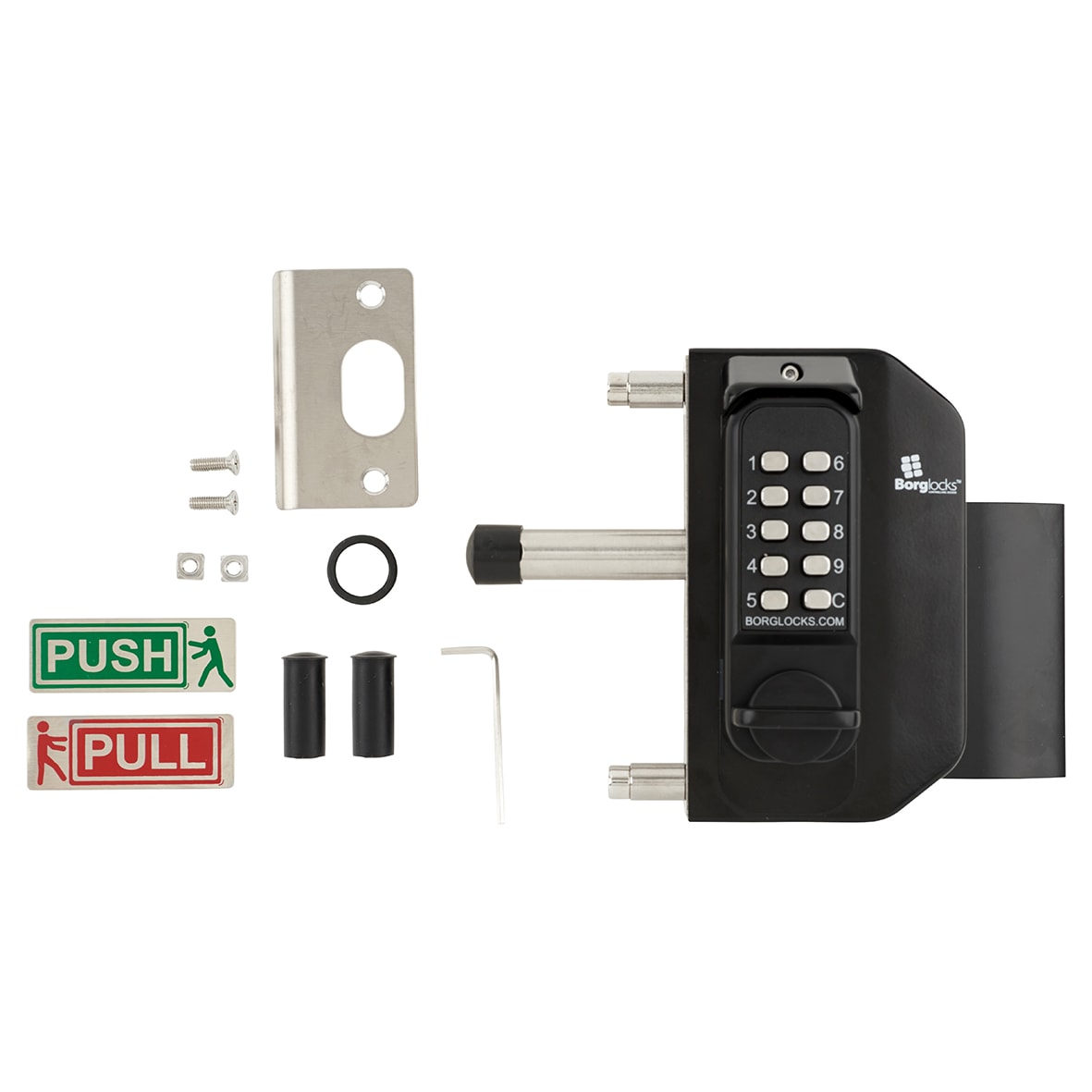 Borg BL3080 External Marine Grade Easicode Pro Push Button Code Lock - Right Hand - Black - view 4
