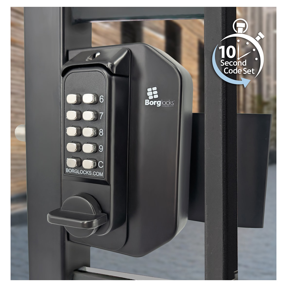 Borg BL3080 External Marine Grade Easicode Pro Push Button Code Lock - Right Hand - Black - view 6