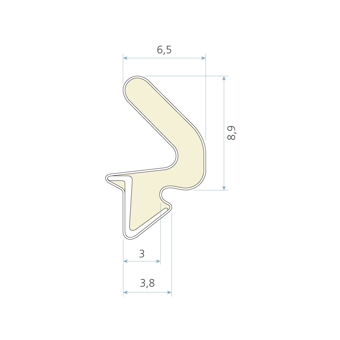 Q-Lon 9257 Universal uPVC Door Replacement Seal - 10m Length - White - view 2