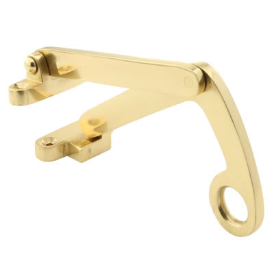 Recessed Quadilent Stay - 175mm Length - 175mm Throw - Polished Brass - view 2
