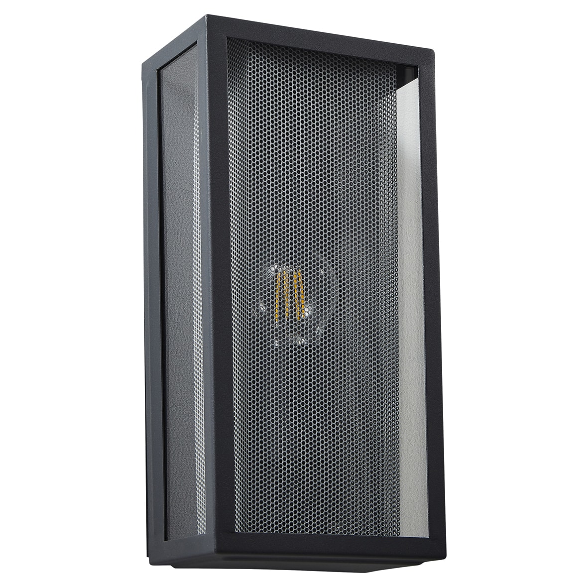 Forum Zink Cuba Outdoor Wall Lantern Light - IP44 - Anthracite with Silver Mesh Insert - view 2