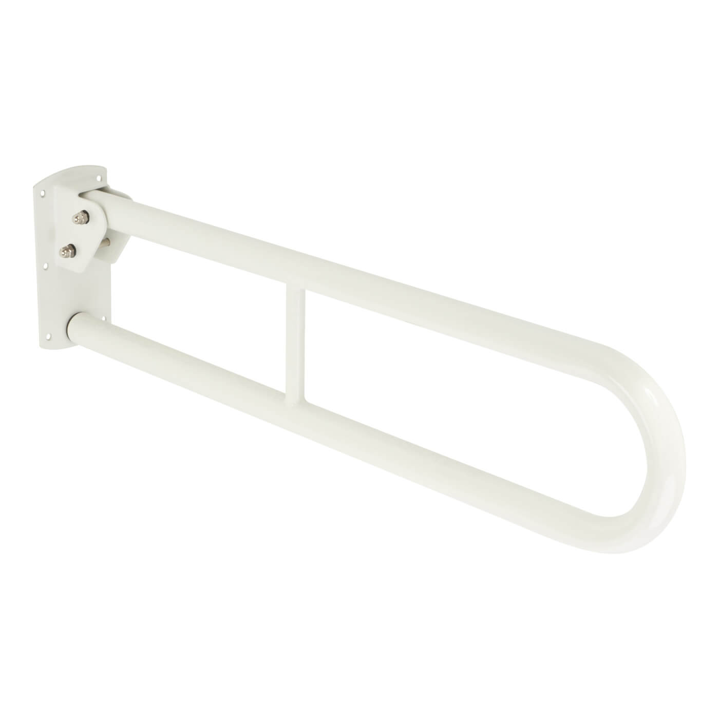 Hinged Support Grab Rail - 800 x 200mm - Stainless Steel - White Powder Coated - view 2