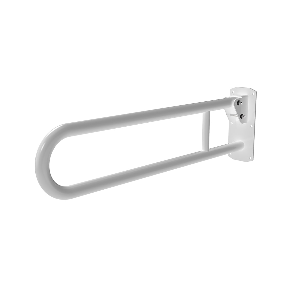 Hinged Support Grab Rail - 800 x 200mm - Stainless Steel - White Powder Coated - view 3