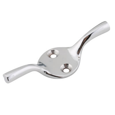 Twin Horn Cleat Hook - 75mm Length - Polished Chrome - view 2