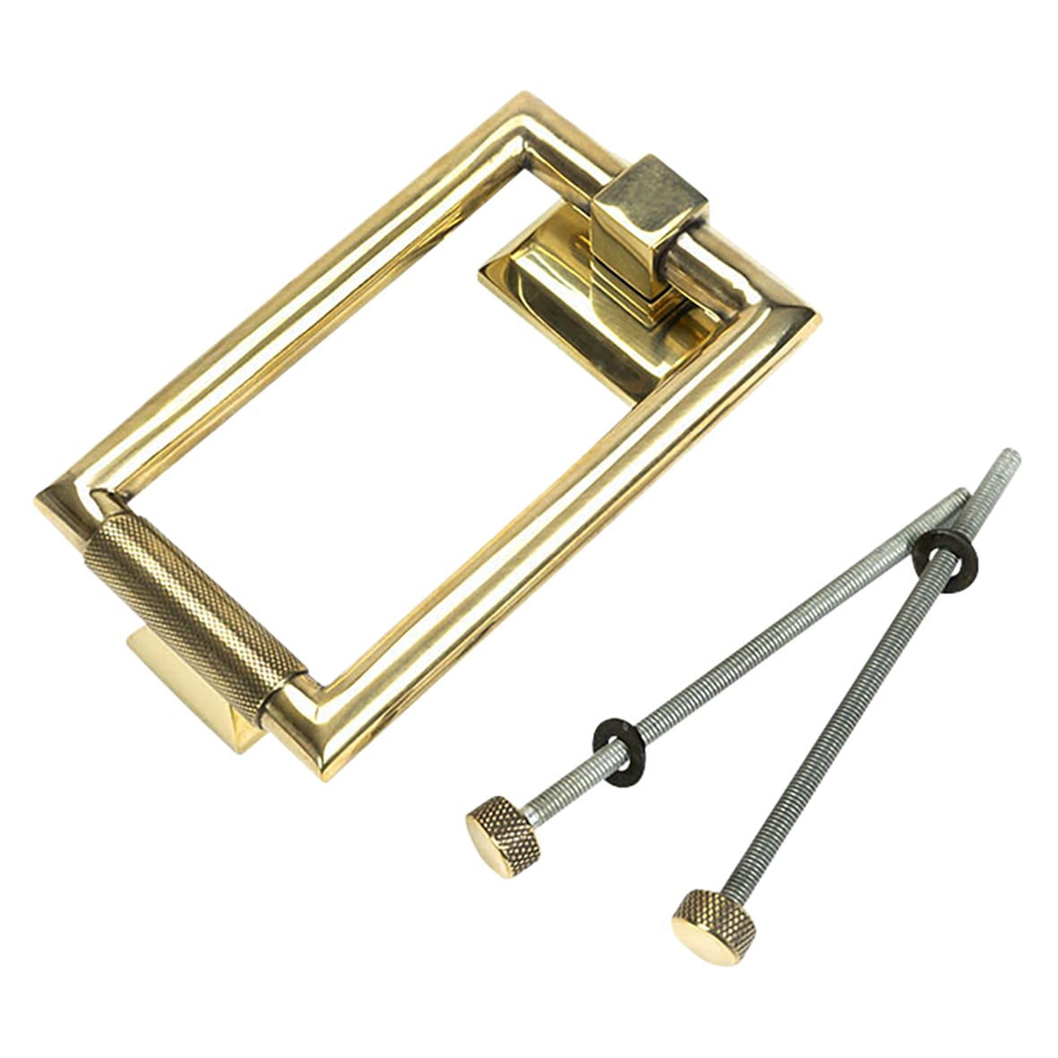 Brompton Rectangular Knurled Door Knocker - Aged Brass - 145 x 90mm - view 2