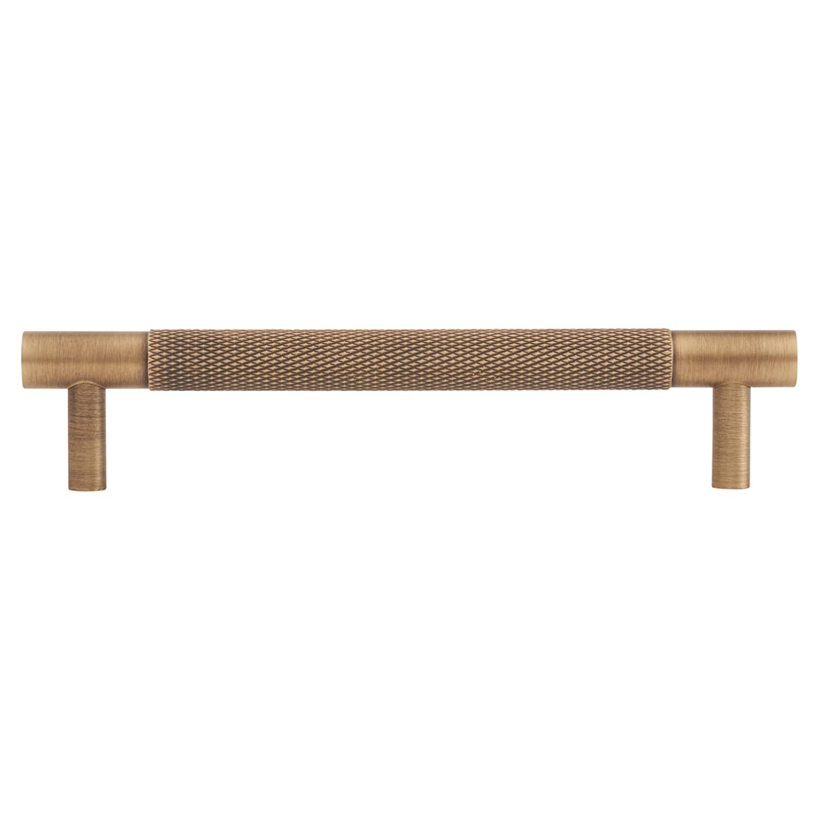 Brunel 13mm Knurled T-Bar Cabinet Pull Handle - 128mm Centres - Antique Brass - view 2