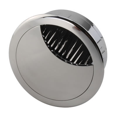 Round Cable Tidy Grommet - 60mm Hole Size - Polished Chrome - view 2