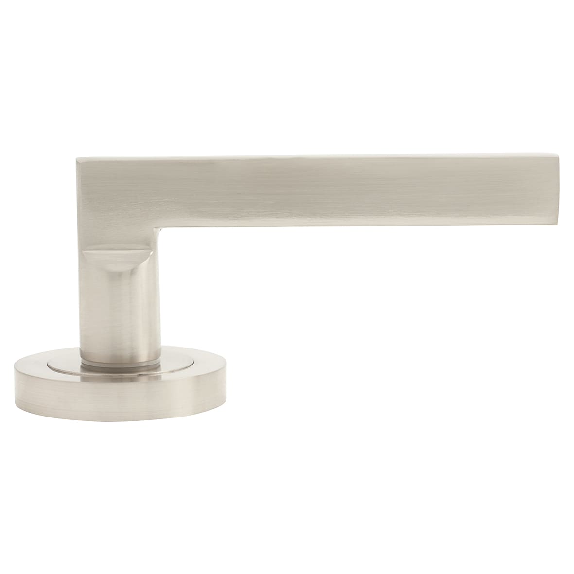Satin Nickel Door Handles on Round Rose - Lexi Range - view 3