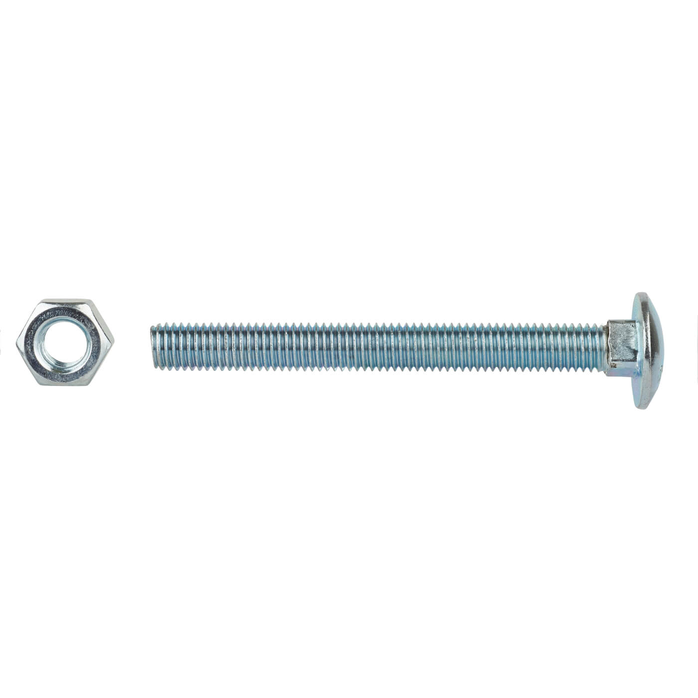 Carriage / Coach Bolt with Nut - M8 x 50mm - Zinc Plated - Pack of 10 - view 2