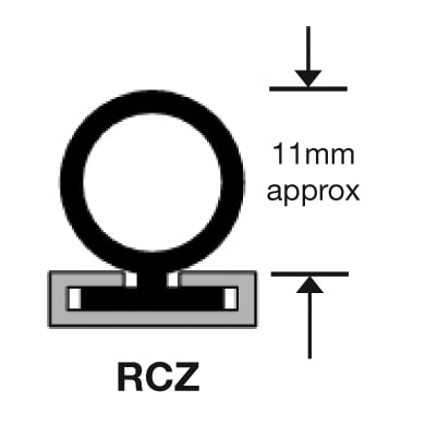 RCZ Stop Seal - 2100mm Length - Satin Anodised Aluminium - view 2