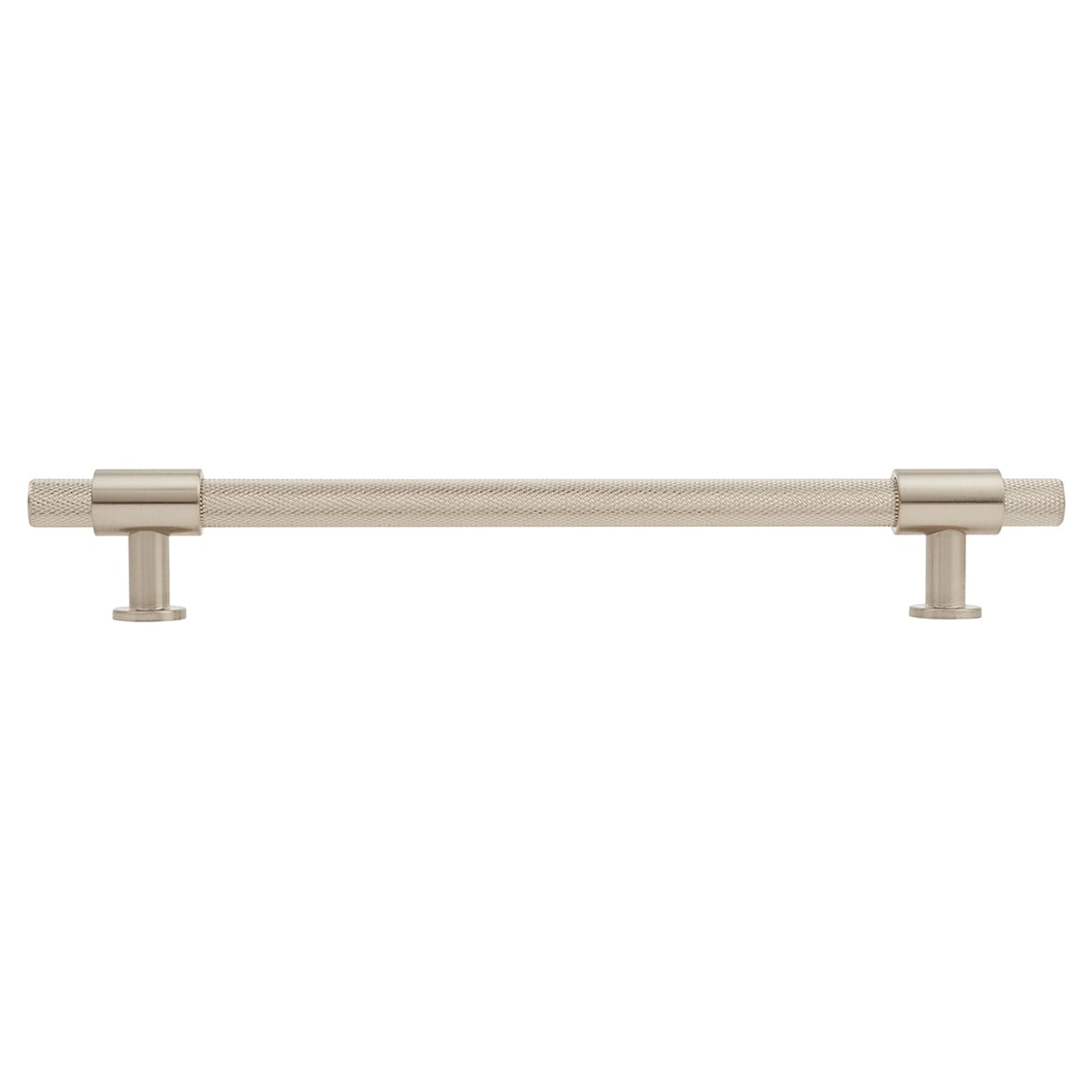 Falmouth 12mm Knurled T-Bar Cabinet Pull Handle - 192mm Centres - Satin Nickel - view 2