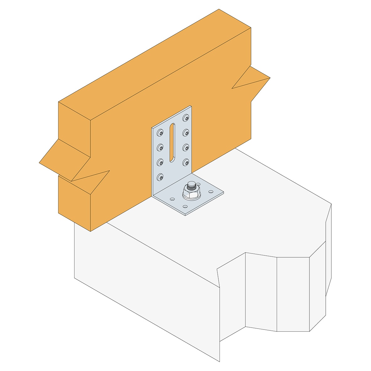 Light Duty Reinforced Angle Bracket - 62 x 62 x 40mm - view 2
