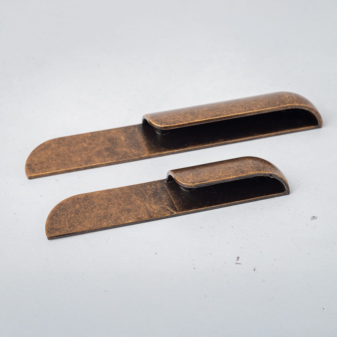 Hyde Cabinet Finger Pull Handle - 64mm Centres - Antique Brass - view 2