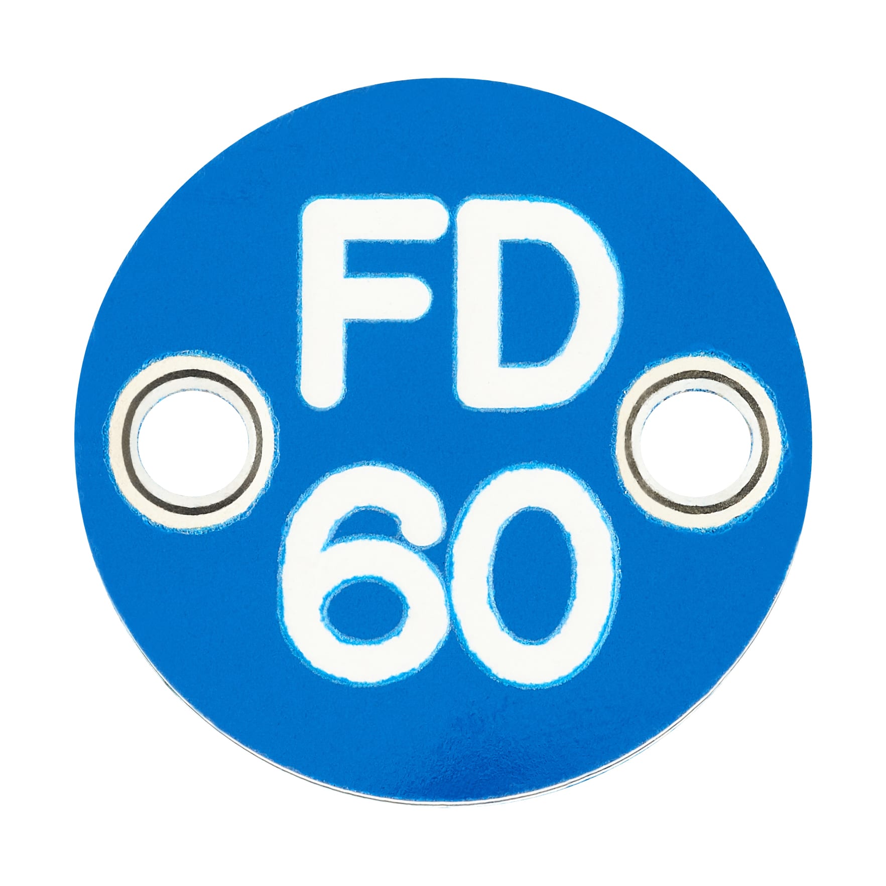 Fire Door Sign - Drilled - 25mm Diameter - Rigid Plastic - Blue - view 2